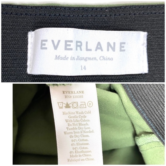EVERLANE Everlane The Side-Zip Stretch Cotton Ankle legs Pant In Green - Picture 7 of 10